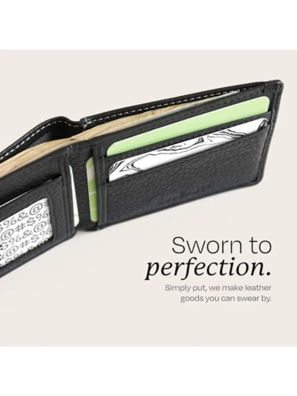 Slim RFID Blocking Bifold Wallet for Men | Full-Grain Leather, Cash Pocket